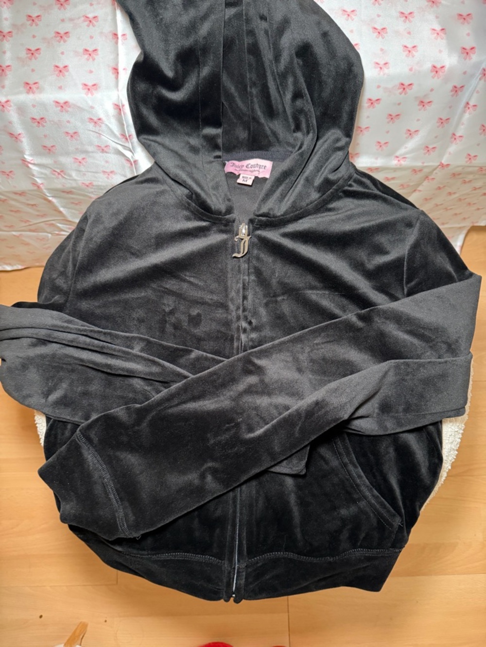 Juicy Couture Black Velour Zip Hoodie and Pants
